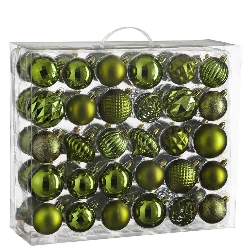 House of Seasons Kerstballen Set - 60 Stuks - Donkergroen Sale