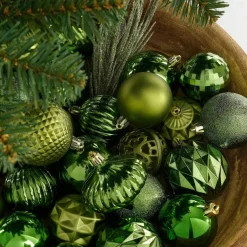 House of Seasons Kerstballen Set - 60 Stuks - Donkergroen Sale