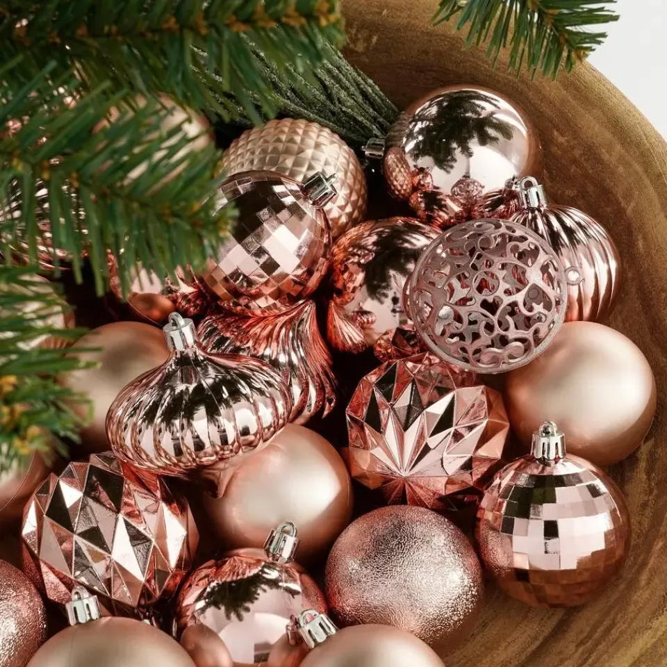 House of Seasons Kerstballen Set - 60 Stuks - Roze Outlet
