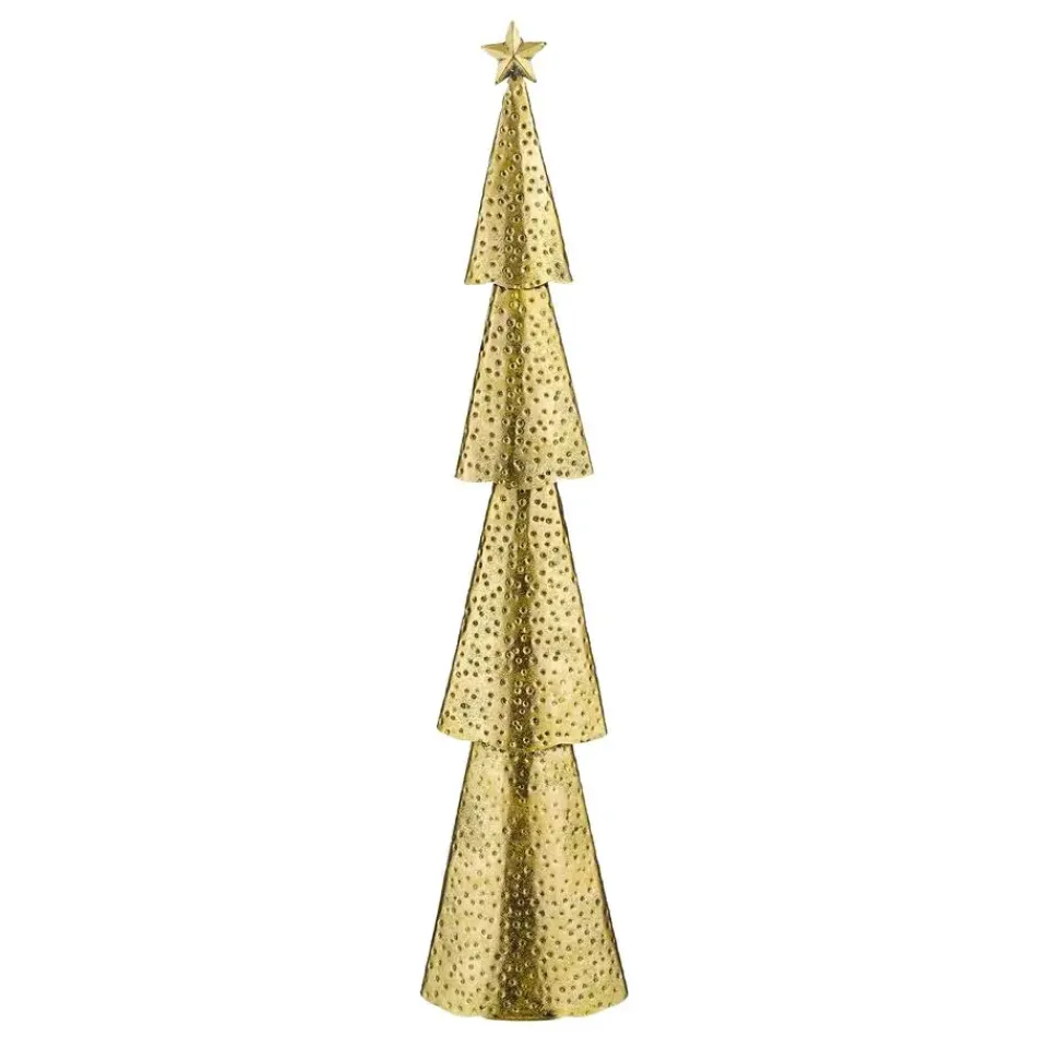 House of Seasons Kerstboom - L14,5 x B8 x H68 cm - Metaal - Goud