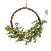 House of Seasons Kerstkrans met LED Verlichting - Ø45 cm - Groen Outlet