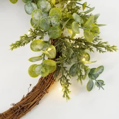 House of Seasons Kerstkrans met LED Verlichting - Ø45 cm - Groen Outlet