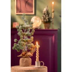 House of Seasons Kunstkerstboom in Jute - H45 x Ø23 cm - Groen Frosted Discount