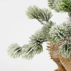 House of Seasons Kunstkerstboom in Jute - H45 x Ø23 cm - Groen Frosted Discount