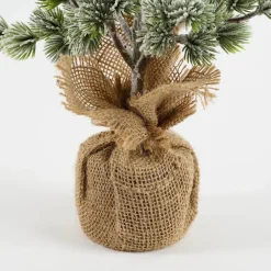 House of Seasons Kunstkerstboom in Jute - H45 x Ø23 cm - Groen Frosted Discount
