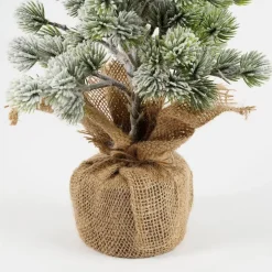 House of Seasons Kunstkerstboom in Jute - H55 x Ø25 cm - Groen Frosted Discount