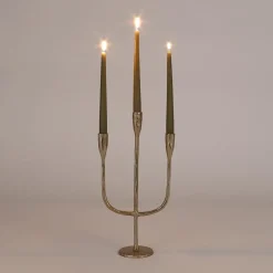 House of Seasons Stretto Kandelaar L21 x B9,5 x H40,5 cm Goud Outlet