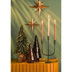 House of Seasons Stretto Kandelaar - L21 x B9,5 x H40,5 cm - Zwart New