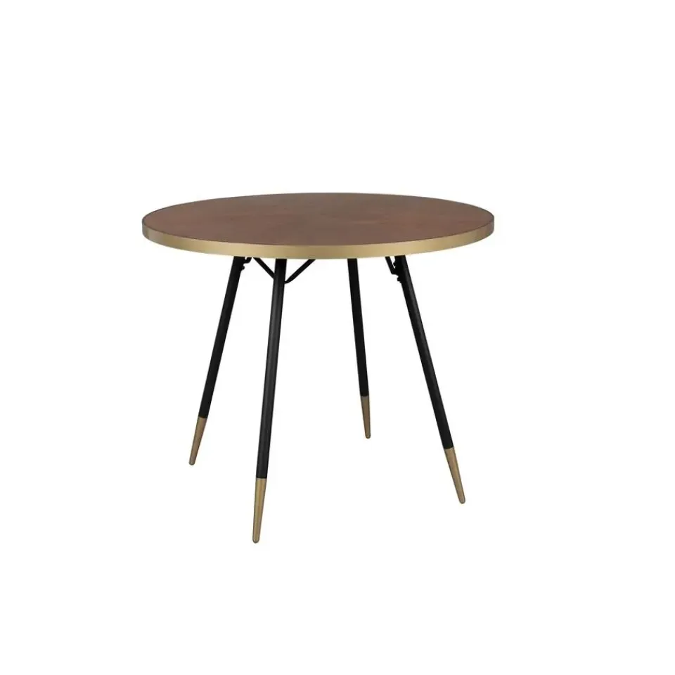 Housecraft Living Housecraft Denise Eettafel Hout Rond 91 cm Bruin/ Goud Clearance