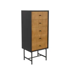 Housecraft Living Coztilla Kast/ Opbergkast Hoog Zwart/ Bruin