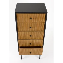 Housecraft Living Coztilla Kast/ Opbergkast Hoog Zwart/ Bruin