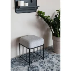 Housecraft Living Housecraft Milou Kruk/ Poef Vierkant - Grijs Discount