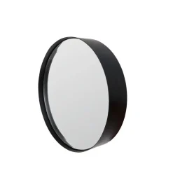 Housecraft Living Housecraft Raj Spiegel/ Wandspiegel/ Badkamerspiegel Rond Metaal 60x60 cm Zwart Outlet