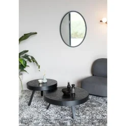 Housecraft Living Housecraft Suri Salontafel Rond Hout Teak 70 cm Zwart Online