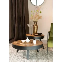 Housecraft Living Housecraft Suri Salontafel Rond Hout Teak 70 cm Bruin Outlet