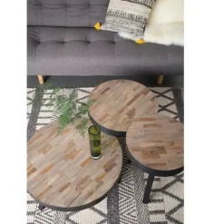 Housecraft Living Housecraft Suri Salontafel Rond Hout Teak 70 cm Bruin Outlet