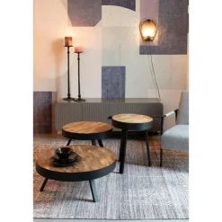 Housecraft Living Housecraft Suri Salontafel Rond Hout Teak 70 cm Bruin Outlet