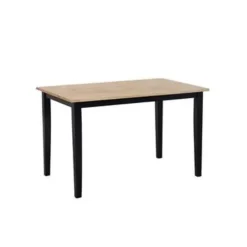 Beliani HOUSTON - Eetkamerset - Zwart - Rubberhout Outlet