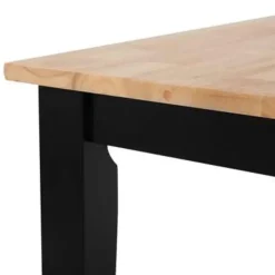 Beliani HOUSTON - Eetkamerset - Zwart - Rubberhout Outlet