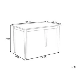 Beliani HOUSTON - Eettafel - Zwart - 75 x 120 cm - Rubberhout Discount