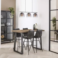 Hoyz Collection Hoyz - Bartafel Industrieel - Massief Mangohout - Blank - Trapezium - 135x70x92 New