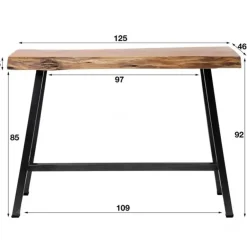 Hoyz Collection Hoyz - Bartafel Live Edge - 125cm Breed - 4 Personen - Hout - Bruin Outlet