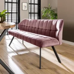 Hoyz Collection Hoyz - Eetkamerbank Raster - 180cm Breed - Roze