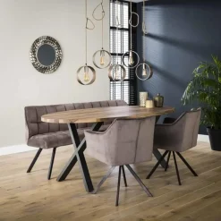 Hoyz Collection Hoyz - Eetkamerbank Raster - 180cm Breed - 3 Personen - Grijs Online