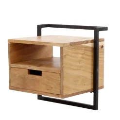 Hoyz Collection Hoyz - Hangend Nachtkastje - Zwart - 1 Lade - Open Vak Air Solid Clearance