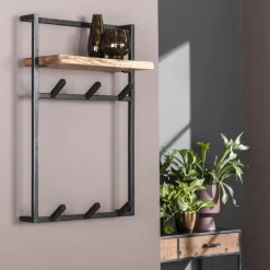 Hoyz Collection Hoyz - Kapstok Air Solid Hoog - 6 Haken - Massief Acaciahout - 100x51x80 Discount