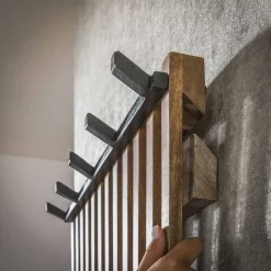 Hoyz Collection Hoyz - Kapstokrek Tweak - 14 Haken - Mangohout - Zandkleur New