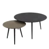 Hoyz Collection Hoyz - Salontafel Metallic - Rond - Grijs - Set van 2 Discount