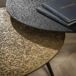 Hoyz Collection Hoyz - Salontafel Metallic - Rond - Grijs - Set van 2 Discount