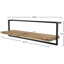 Hoyz Collection Hoyz - Wandplank Edge - 100cm - Acaciahout - Bruin Outlet