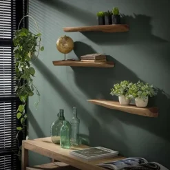 Hoyz Collection Hoyz - Wandschap Edge - 60cm - Set van 3 - Bruin Hot