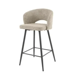 Hoyz Collection - Barstoel Boucle Salon - 2 Stuks - Boucle Zandkleur Outlet