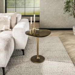Hoyz Collection - Bijzettafel Eclipse M - Goud Antiek Finish Discount