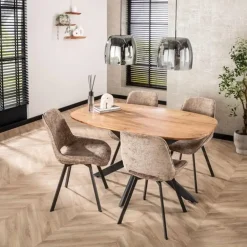 Hoyz Collection - Eetkamertafel 150 Arhus Solid - Massief Acacia Naturel Best