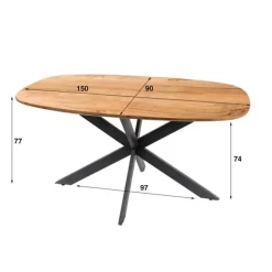 Hoyz Collection - Eetkamertafel 150 Arhus Solid - Massief Acacia Naturel Best