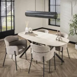 Hoyz Collection - Eetkamertafel 180 Ceramic - Ceramic Travertine New