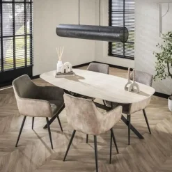 Hoyz Collection - Eetkamertafel 180 Ceramic - Ceramic Travertine New