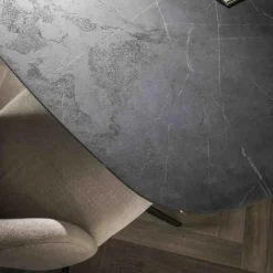 Hoyz Collection - Eetkamertafel 180 Deens Ovaal - 3D Melamine Slate Stone Hot