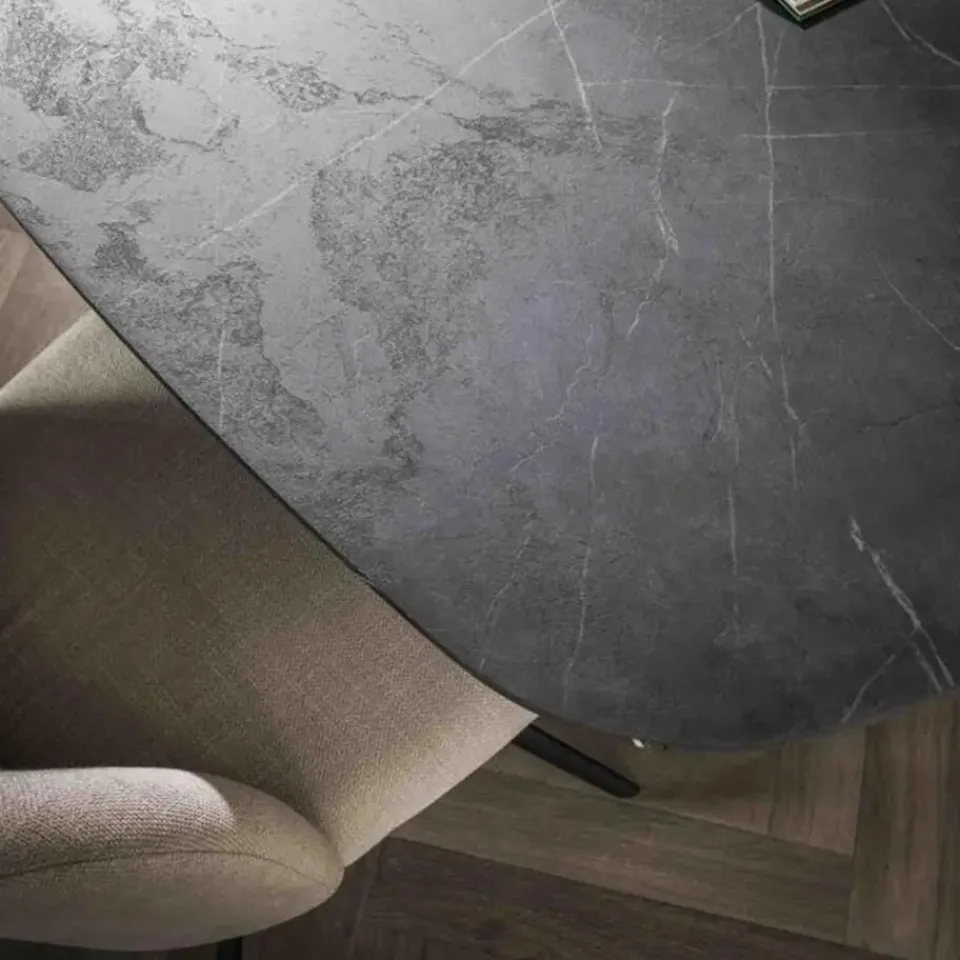 Hoyz Collection - Eetkamertafel 215 Deens Ovaal - 3D Melamine Slate Stone Online