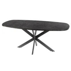 Hoyz Collection - Eettafel Metallic Deens Ovaal 215 Cm - Zwartbruin Clearance