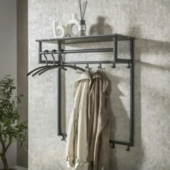 Hoyz Collection - Kapstok Roede 12 Haaks - 3D Zwart Grijs Sale