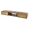 Hoyz Collection - Kaptafel Brass - Massief Mango Zwart - 123cm breed