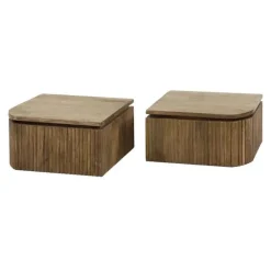 Hoyz Collection - Nachtkastje Wave L+R Afgerond - Massief Mango - Set van 2 Best