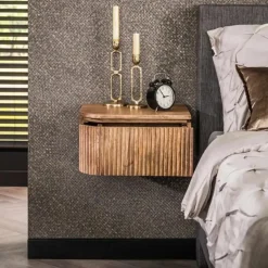 Hoyz Collection - Nachtkastje Wave L+R Afgerond - Massief Mango - Set van 2 Best