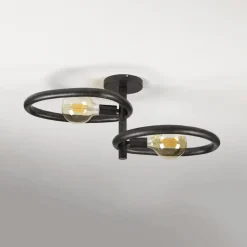 Hoyz Collection - Plafondlamp Pebble 2-lichts - Artic Zwart Best