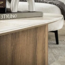 Hoyz Collection - Salontafel Romano Driehoekig - Keramisch Travertin - Set van 2 Hot